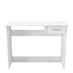 Scrivania Bargagli, Scrittoio multiuso, Tavolo per ufficio porta PC, Piano di lavoro, 101x49 h76 cm, Bianco opaco