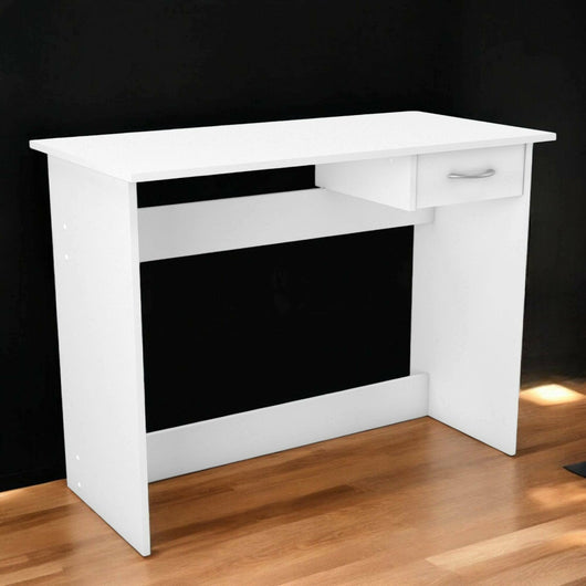 Scrivania Bargagli, Scrittoio multiuso, Tavolo per ufficio porta PC, Piano di lavoro, 101x49 h76 cm, Bianco opaco