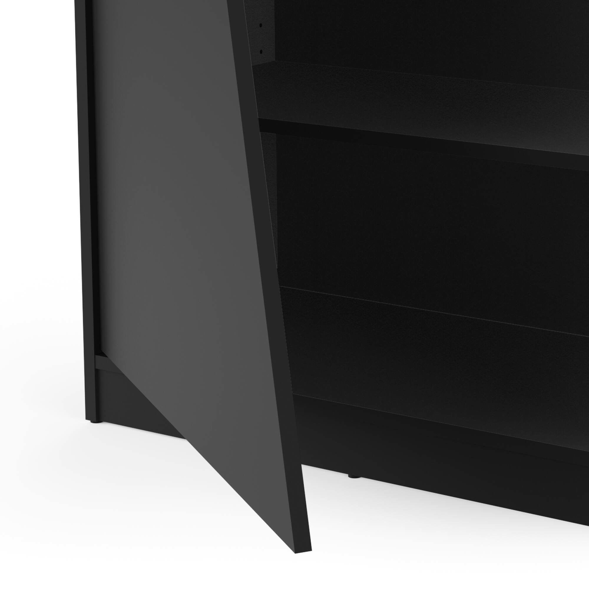 Libreria Avena, Scaffale da gaming, Mobile portalibri, Biblioteca, 72x34 h185 cm, Nero