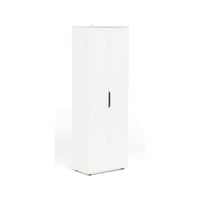 Armadio multiuso 2 ante Bator, Mobile multifunzionale, Mobiletto scarpiera, Guardaroba porta scarpe, 61x35 h180 cm, Bianco opaco