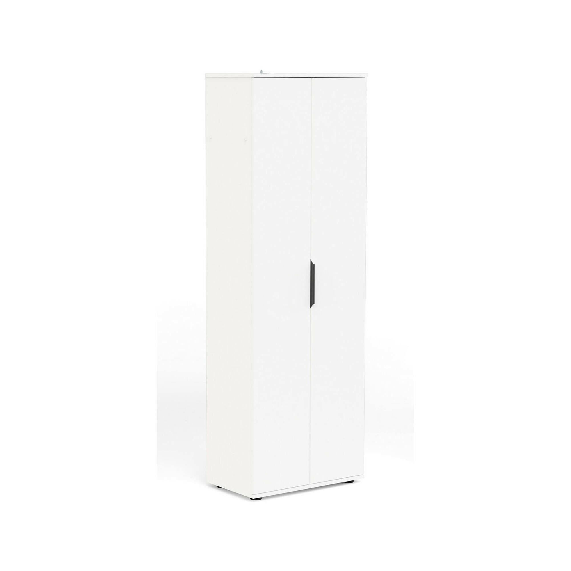 Armadio multiuso 2 ante Bator, Mobile multifunzionale, Mobiletto scarpiera, Guardaroba porta scarpe, 61x35 h180 cm, Bianco opaco