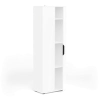 Armadio multiuso 2 ante Bator, Mobile multifunzionale, Mobiletto scarpiera, Guardaroba porta scarpe, 61x35 h180 cm, Bianco opaco