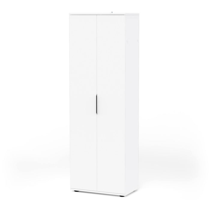 Armadio multiuso 2 ante Bator, Mobile multifunzionale, Mobiletto scarpiera, Guardaroba porta scarpe, 61x35 h180 cm, Bianco opaco