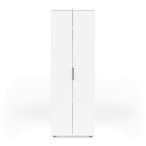 Armadio multiuso 2 ante Bator, Mobile multifunzionale, Mobiletto scarpiera, Guardaroba porta scarpe, 61x35 h180 cm, Bianco opaco