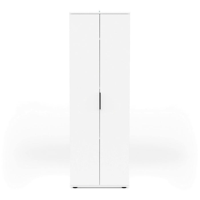 Armadio multiuso 2 ante Bator, Mobile multifunzionale, Mobiletto scarpiera, Guardaroba porta scarpe, 61x35 h180 cm, Bianco opaco