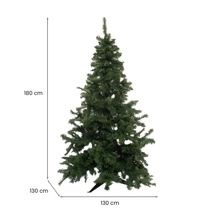 Tinsel, Albero di Natale 180 cm 61 Rami Made in Italy, 180h cm Verde