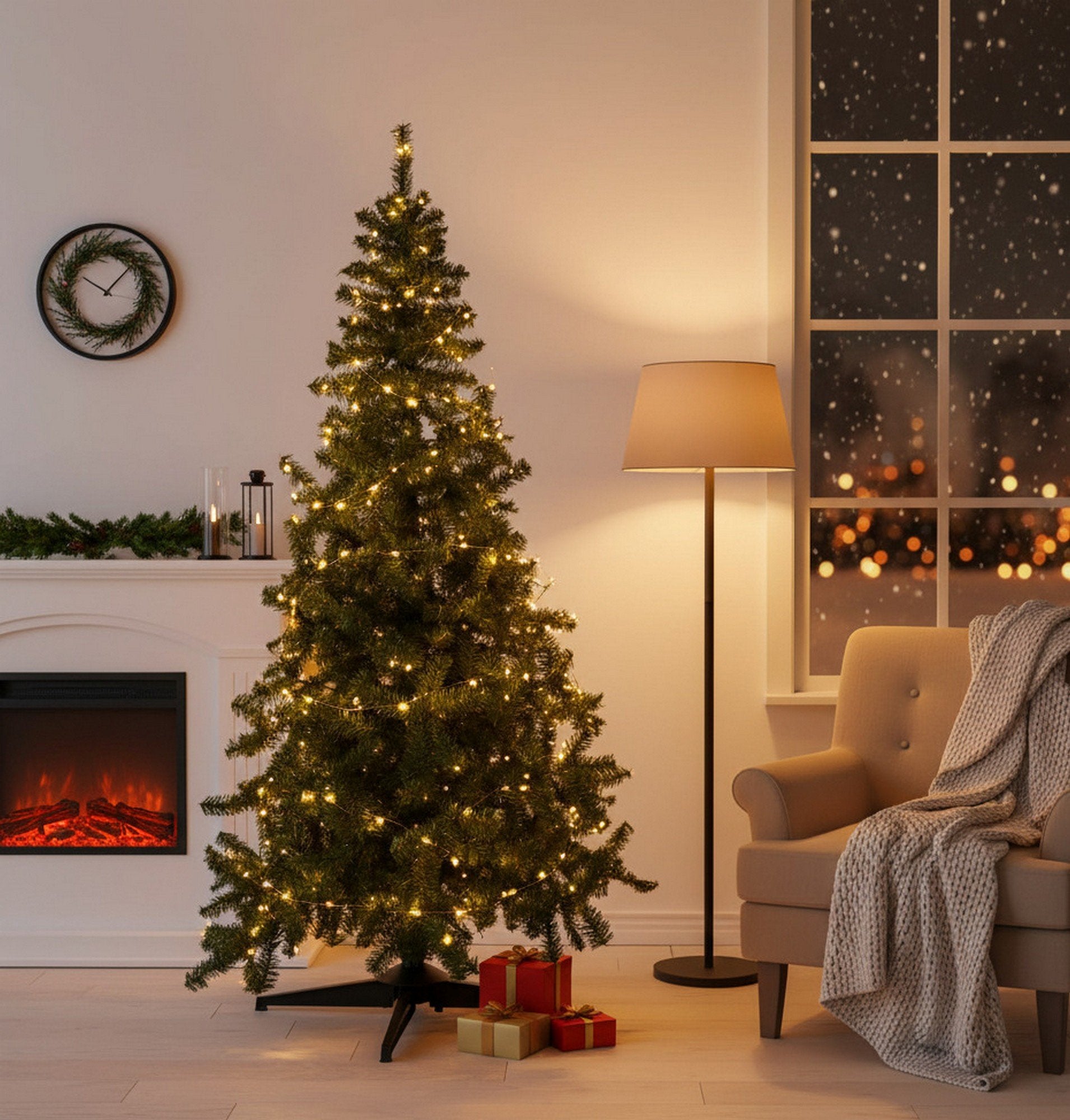 Jingles, Albero di Natale 180 cm 48 Rami Made in Italy, 180h cm Verde