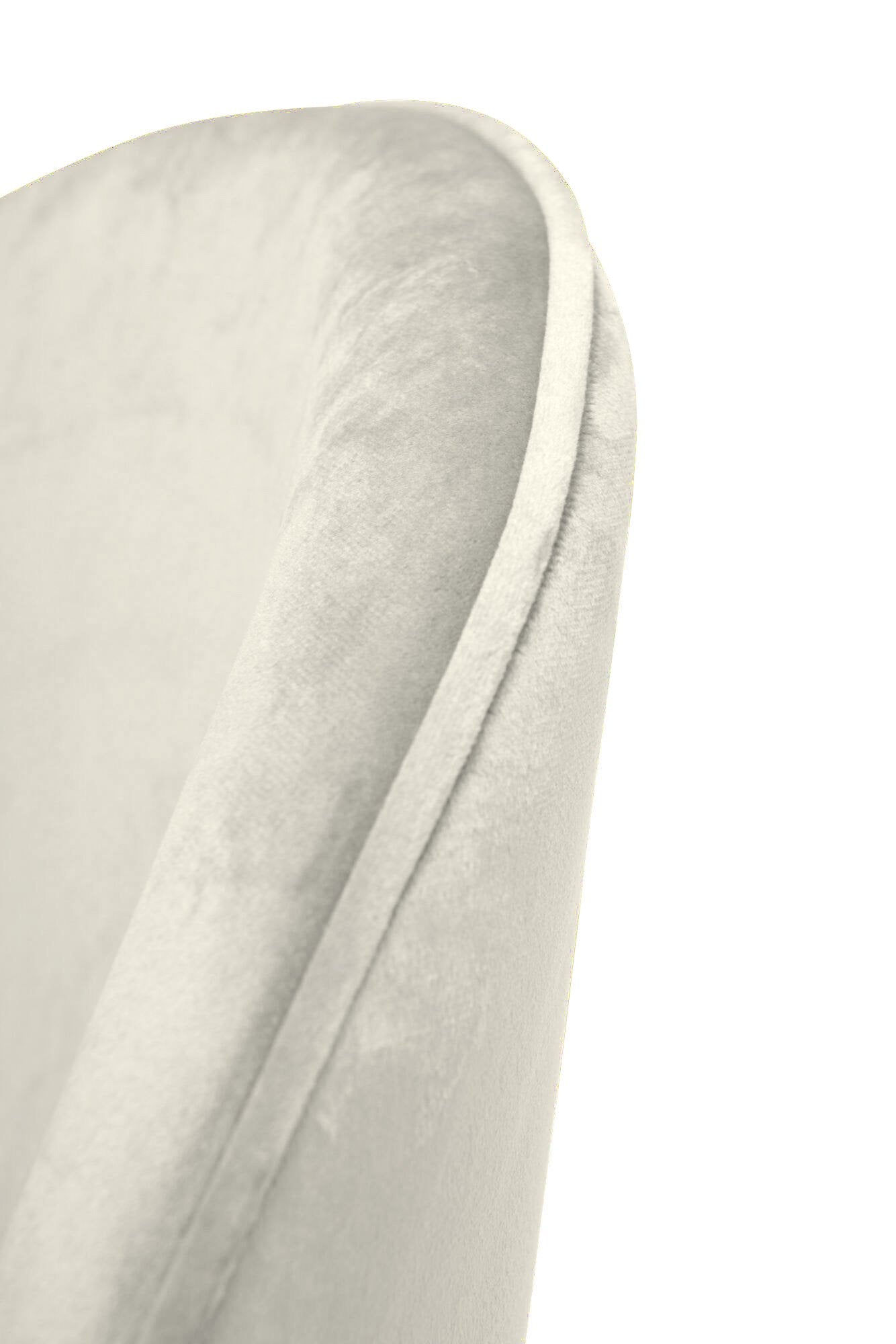 Set di 2 sedie Achito, Poltrona rivestita in velluto, Sedia da pranzo imbottita, Seduta per riunioni, 51x54h82 cm, Panna