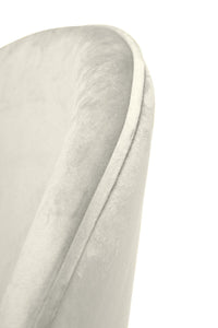 Set di 2 sedie Achito, Poltrona rivestita in velluto, Sedia da pranzo imbottita, Seduta per riunioni, 51x54h82 cm, Panna