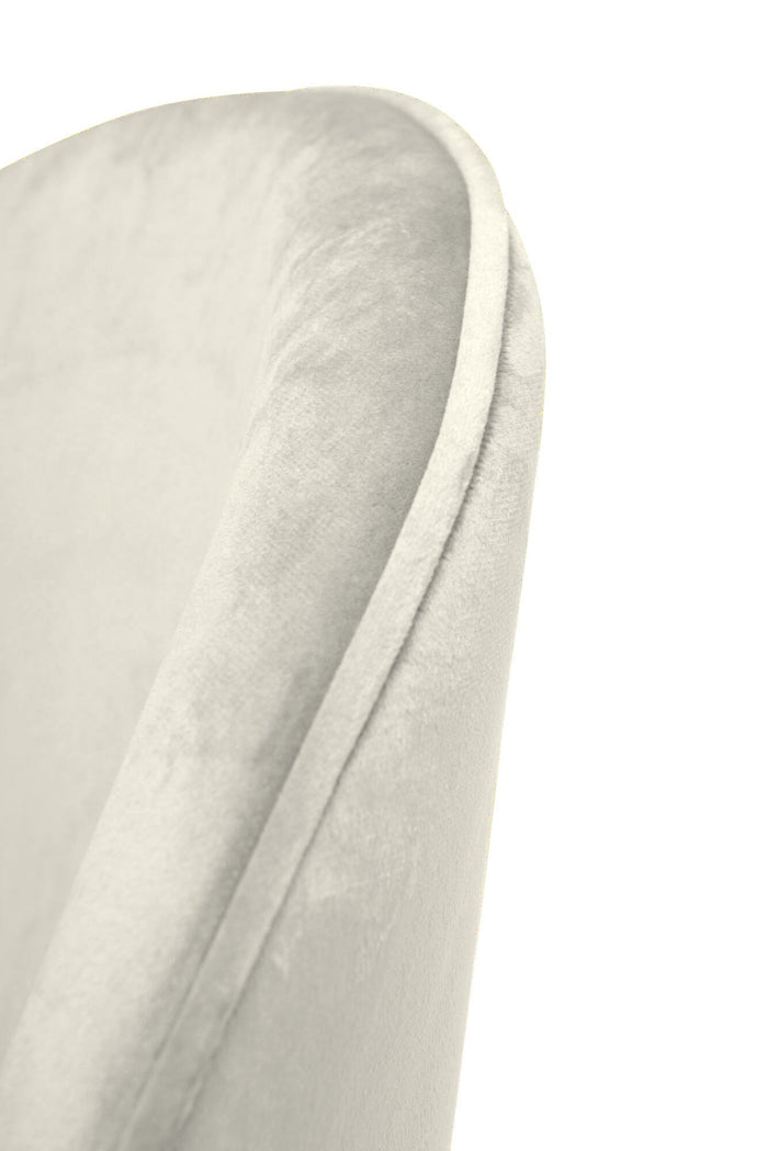 Set di 2 sedie Achito, Poltrona rivestita in velluto, Sedia da pranzo imbottita, Seduta per riunioni, 51x54h82 cm, Panna