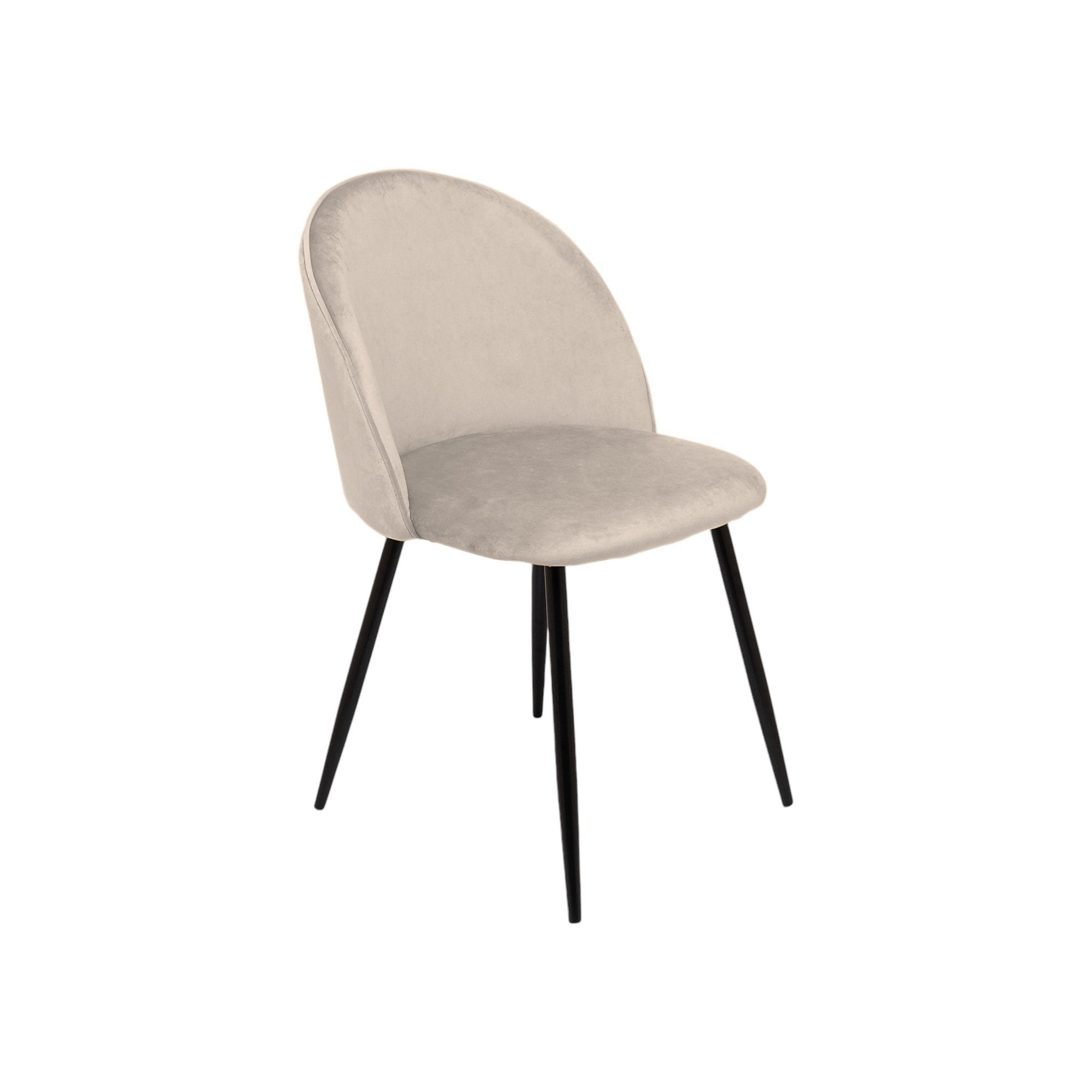 Set di 2 sedie Achito, Poltrona rivestita in velluto, Sedia da pranzo imbottita, Seduta per riunioni, 51x54h82 cm, Grigio chiaro