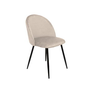 Set di 2 sedie Achito, Poltrona rivestita in velluto, Sedia da pranzo imbottita, Seduta per riunioni, 51x54h82 cm, Grigio chiaro