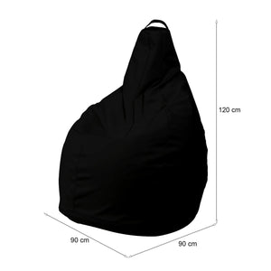 Pouf Agordo, Poltrona multiuso, Poltroncina sacco, Pouf poggiapiedi, Made in Italy, 90x90 h120 cm, Nero