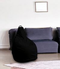 Pouf Agordo, Poltrona multiuso, Poltroncina sacco, Pouf poggiapiedi, Made in Italy, 90x90 h120 cm, Nero