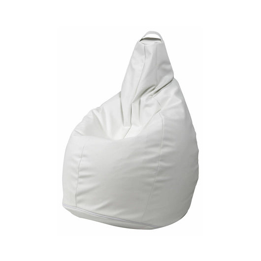 Pouf Agordo, Poltrona multiuso, Poltroncina sacco, Pouf poggiapiedi, Made in Italy, 90x90 h120 cm, Bianco