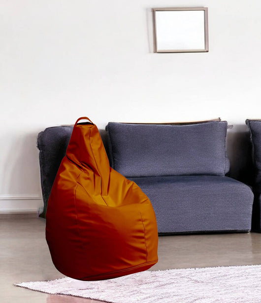 Pouf Aunter, Poltrona multiuso, Poltroncina sacco, Pouf poggiapiedi, Made in Italy, 90x90 h120 cm, Arancione