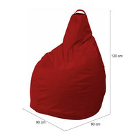 Pouf Aunter, Poltrona multiuso, Poltroncina sacco, Pouf poggiapiedi, Made in Italy, 90x90 h120 cm, Rosso