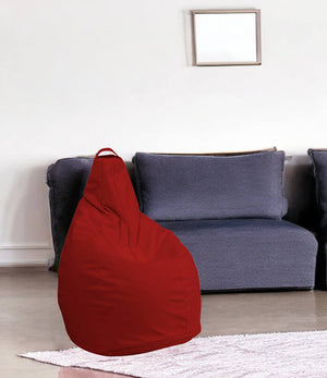 Pouf Aunter, Poltrona multiuso, Poltroncina sacco, Pouf poggiapiedi, Made in Italy, 90x90 h120 cm, Rosso