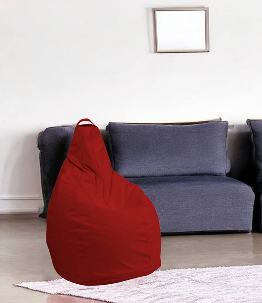 Pouf Aunter, Poltrona multiuso, Poltroncina sacco, Pouf poggiapiedi, Made in Italy, 90x90 h120 cm, Rosso