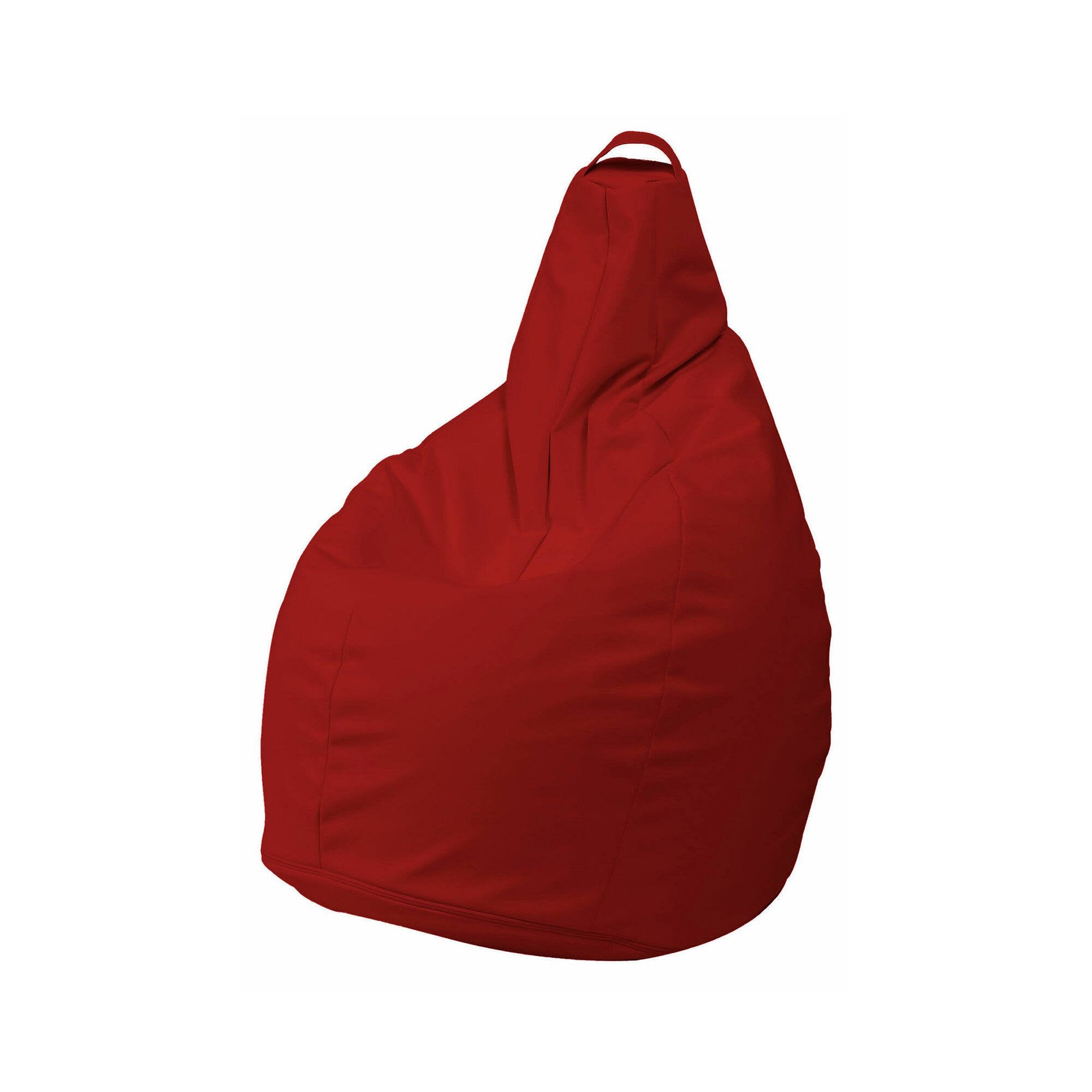 Pouf Aunter, Poltrona multiuso, Poltroncina sacco, Pouf poggiapiedi, Made in Italy, 90x90 h120 cm, Rosso