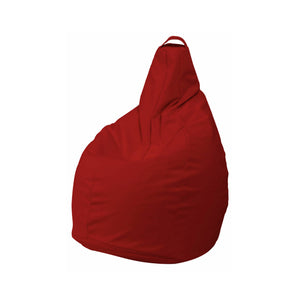 Pouf Aunter, Poltrona multiuso, Poltroncina sacco, Pouf poggiapiedi, Made in Italy, 90x90 h120 cm, Rosso