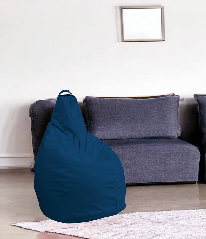 Pouf Aunter, Poltrona multiuso, Poltroncina sacco, Pouf poggiapiedi, Made in Italy, 90x90 h120 cm, Blu