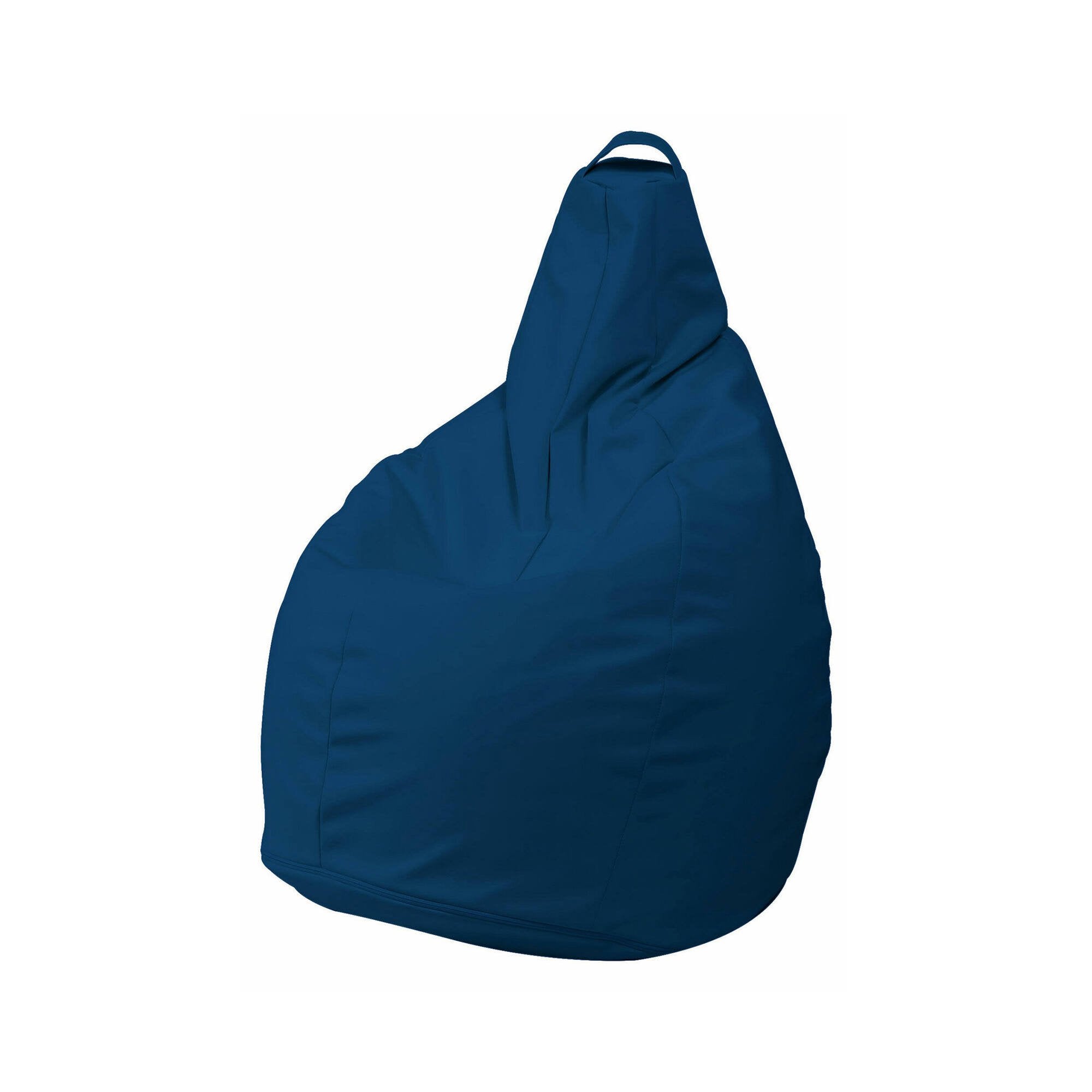 Pouf Aunter, Poltrona multiuso, Poltroncina sacco, Pouf poggiapiedi, Made in Italy, 90x90 h120 cm, Blu