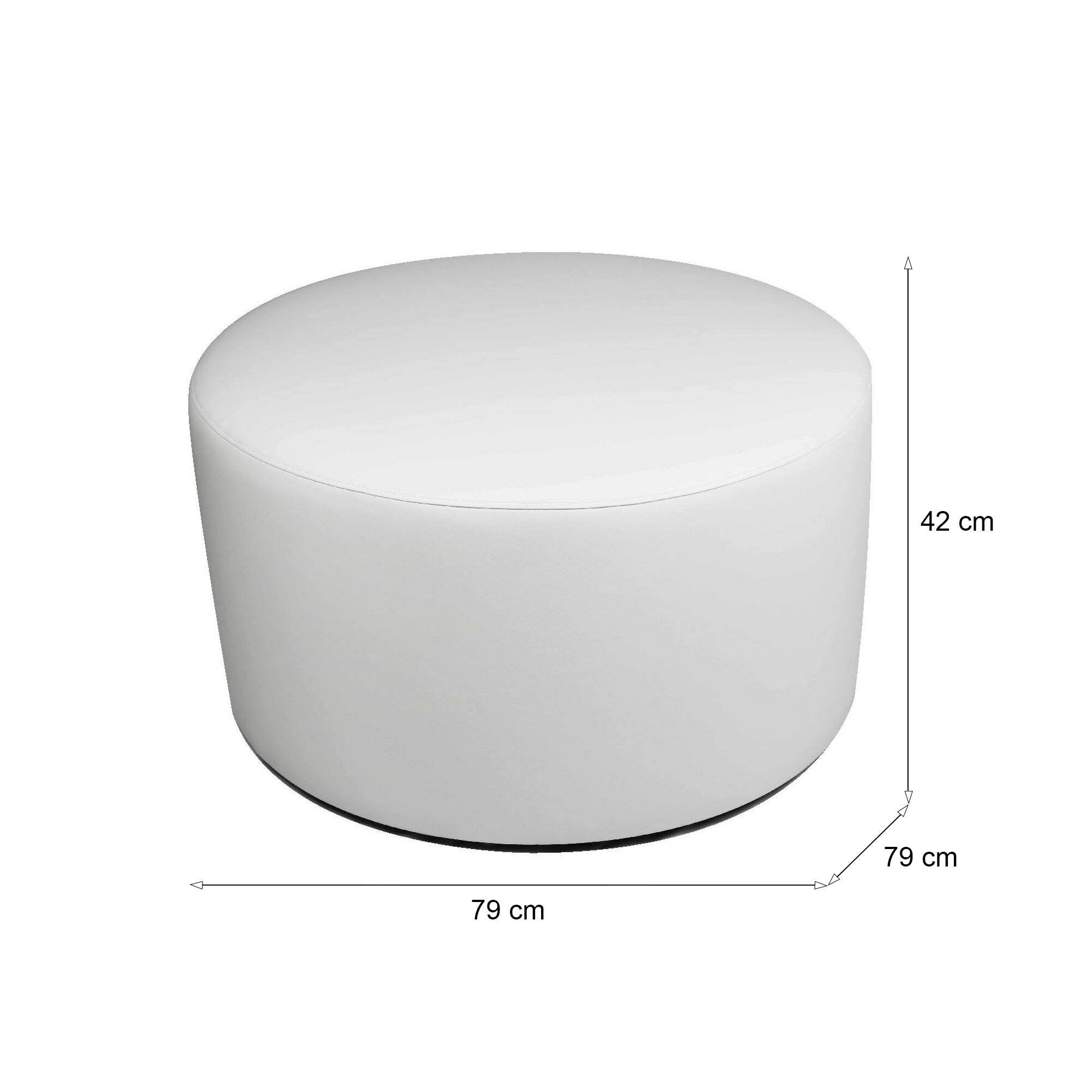 Pouf Anacapri, Poltrona multiuso, Poltroncina sacco, Pouf poggiapiedi, Made in Italy, 79x79 h42 cm, Bianco