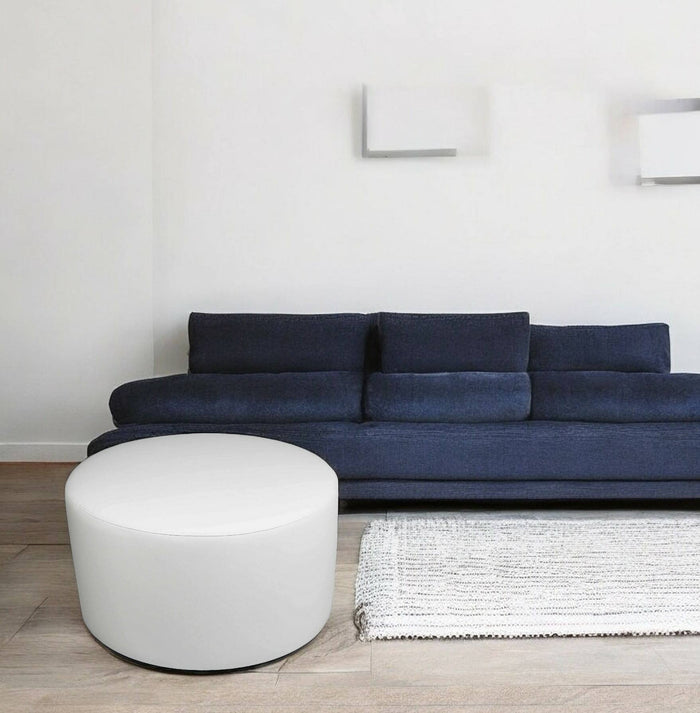 Pouf Anacapri, Poltrona multiuso, Poltroncina sacco, Pouf poggiapiedi, Made in Italy, 79x79 h42 cm, Bianco
