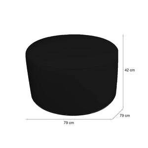 Pouf Anacapri, Poltrona multiuso, Poltroncina sacco, Pouf poggiapiedi, Made in Italy, 79x79 h42 cm, Nero