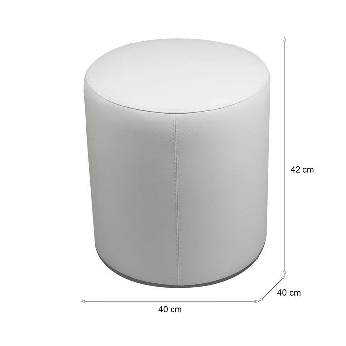 Pouf Lisboa, Poltrona multiuso, Poltroncina sacco, Pouf poggiapiedi, Made in Italy, 40x40 h42 cm, Bianco