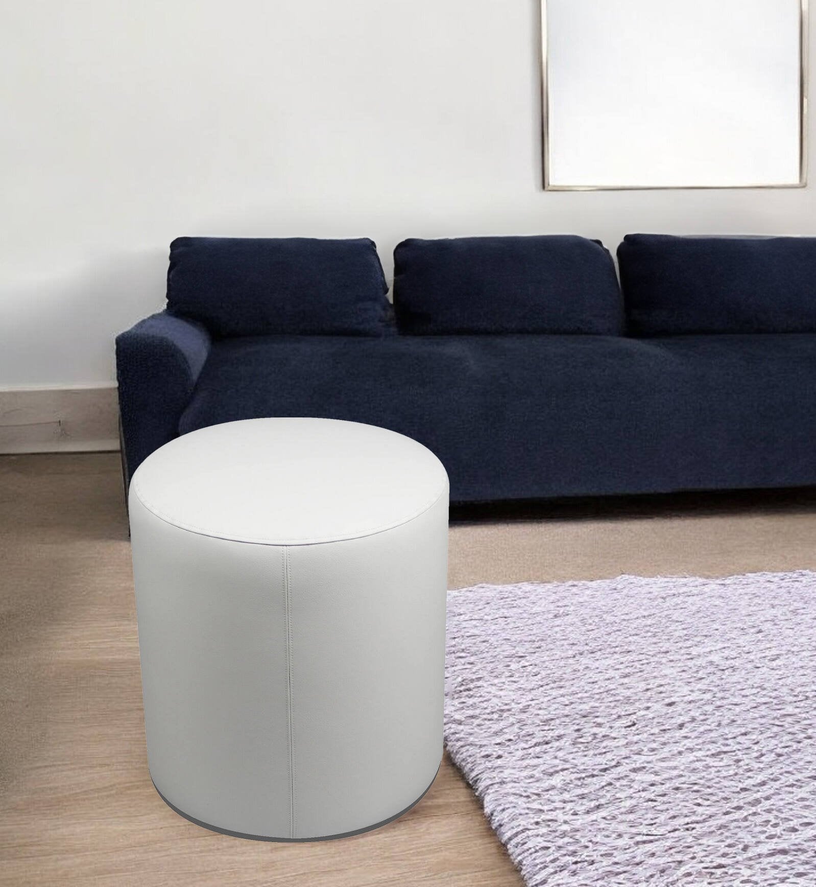 Pouf Lisboa, Poltrona multiuso, Poltroncina sacco, Pouf poggiapiedi, Made in Italy, 40x40 h42 cm, Bianco