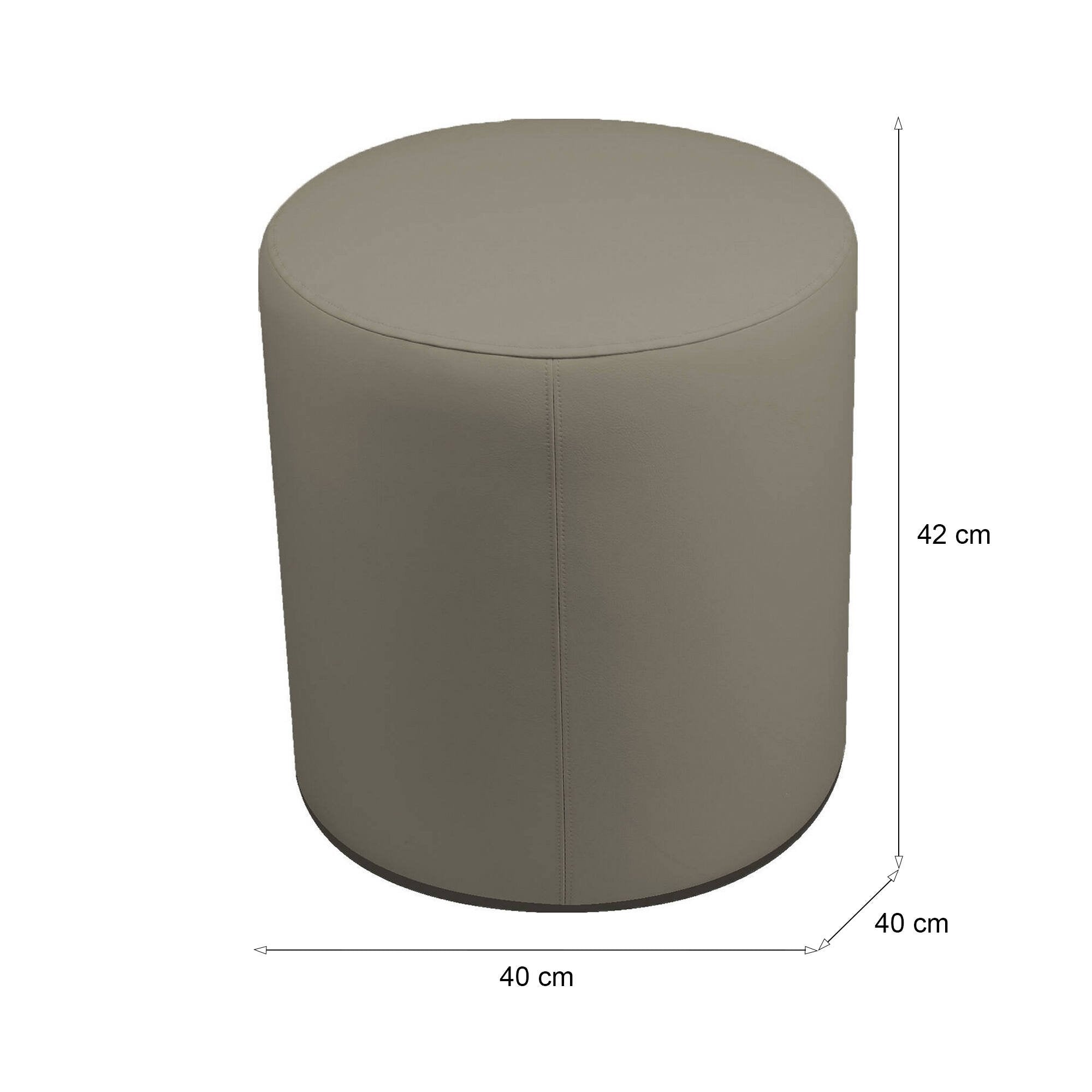 Pouf Lisboa, Poltrona multiuso, Poltroncina sacco, Pouf poggiapiedi, Made in Italy, 40x40 h42 cm, Tortora