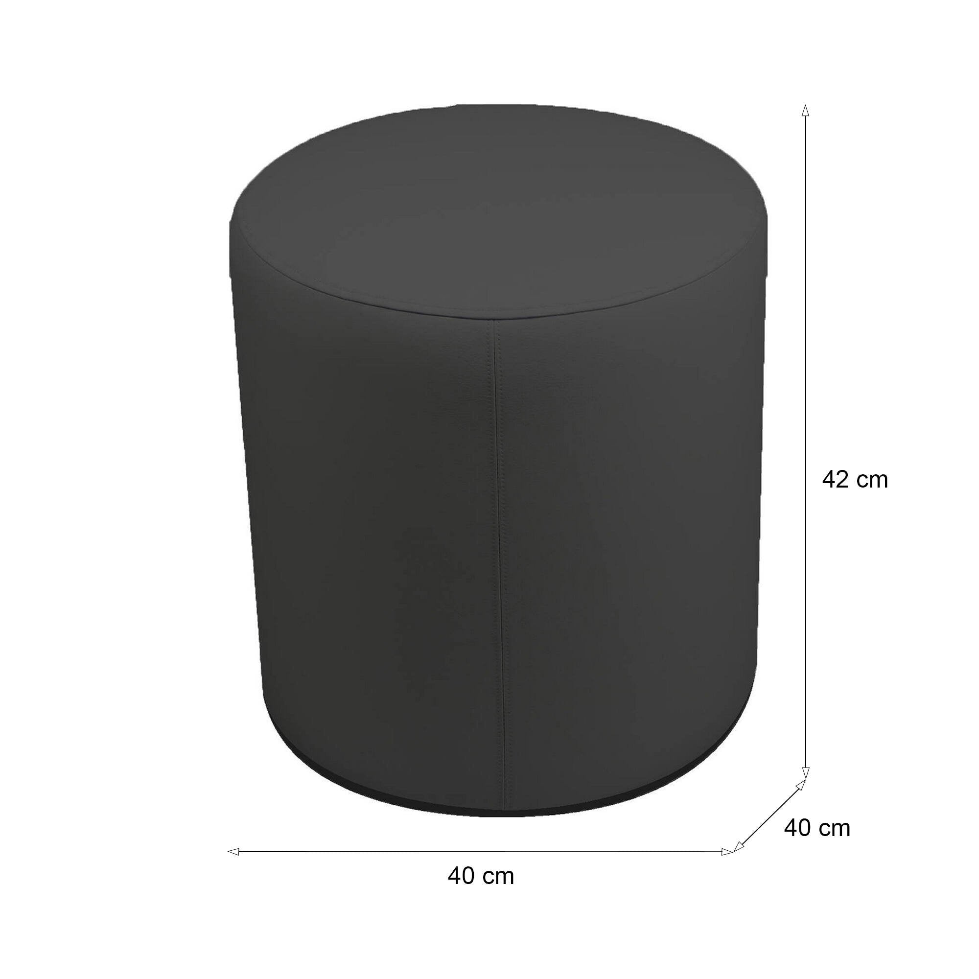 Pouf Lisboa, Poltrona multiuso, Poltroncina sacco, Pouf poggiapiedi, Made in Italy, 40x40 h42 cm, Grigio scuro