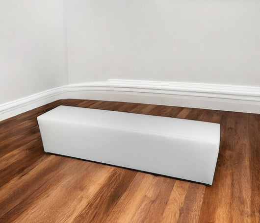 Pouf Apecchio, Poltrona multiuso, Poltroncina sacco, Pouf poggiapiedi, Made in Italy, 180x40 h42 cm, Bianco