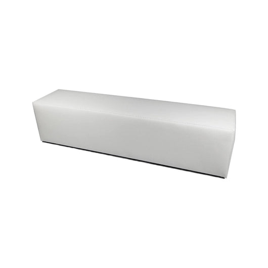 Pouf Apecchio, Poltrona multiuso, Poltroncina sacco, Pouf poggiapiedi, Made in Italy, 180x40 h42 cm, Bianco