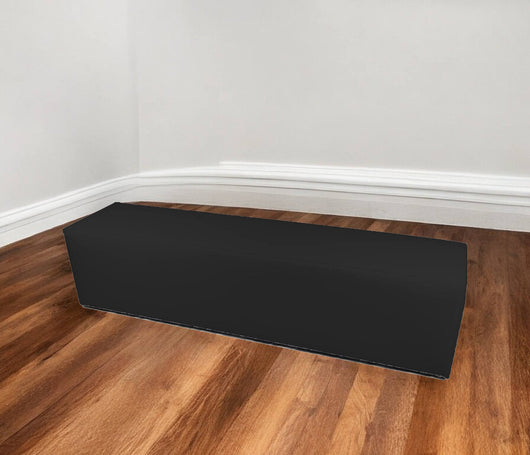 Pouf Apecchio, Poltrona multiuso, Poltroncina sacco, Pouf poggiapiedi, Made in Italy, 180x40 h42 cm, Nero