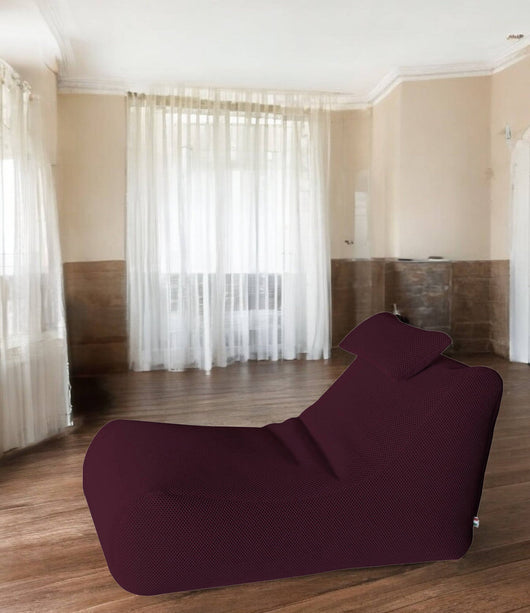 Pouf ??hck, Poltrona multiuso, Poltroncina sacco, Pouf poggiapiedi, Made in Italy, 70x120 h65 cm, Bordeaux