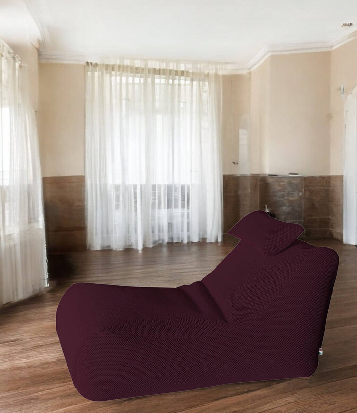 Pouf ??hck, Poltrona multiuso, Poltroncina sacco, Pouf poggiapiedi, Made in Italy, 70x120 h65 cm, Bordeaux