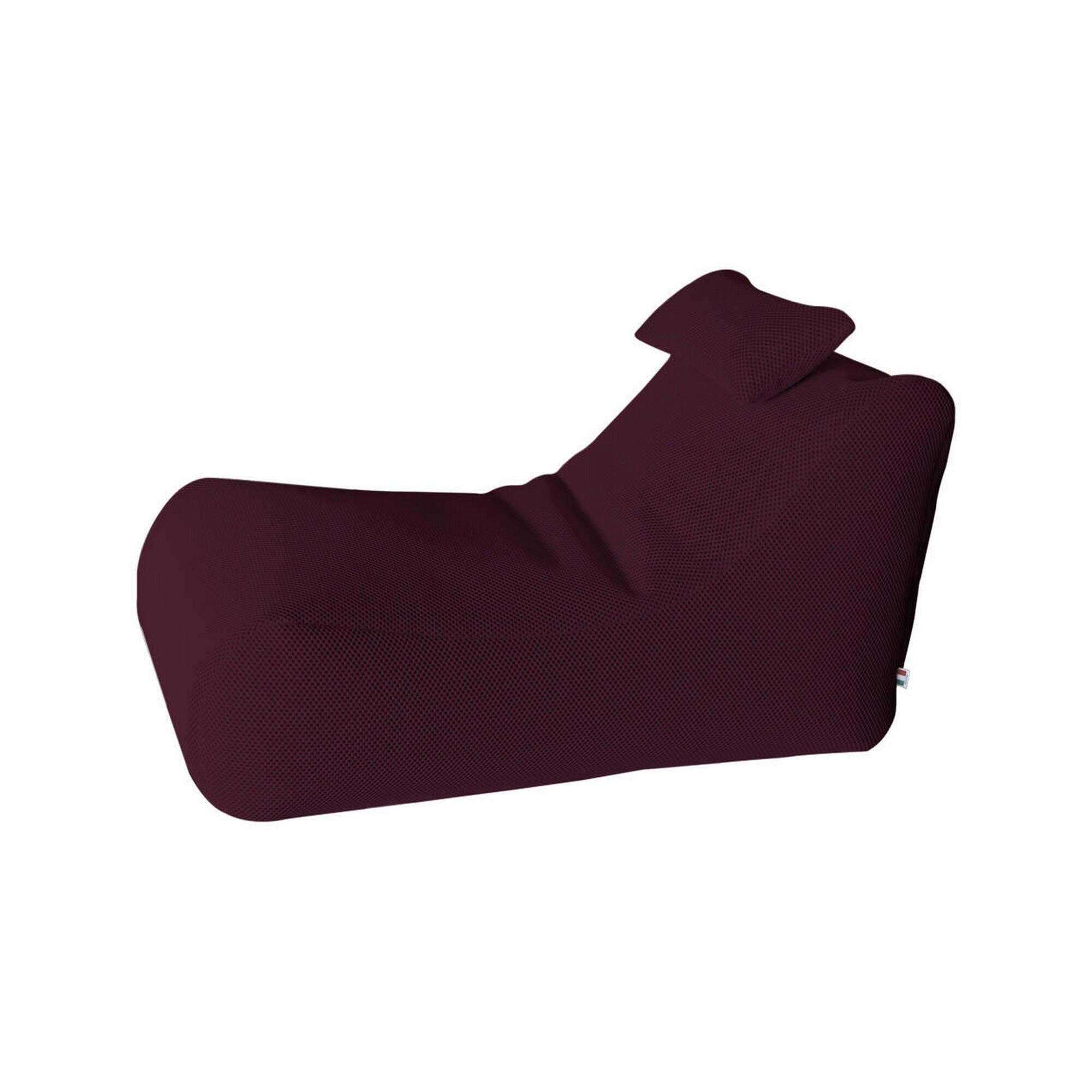 Pouf ??hck, Poltrona multiuso, Poltroncina sacco, Pouf poggiapiedi, Made in Italy, 70x120 h65 cm, Bordeaux