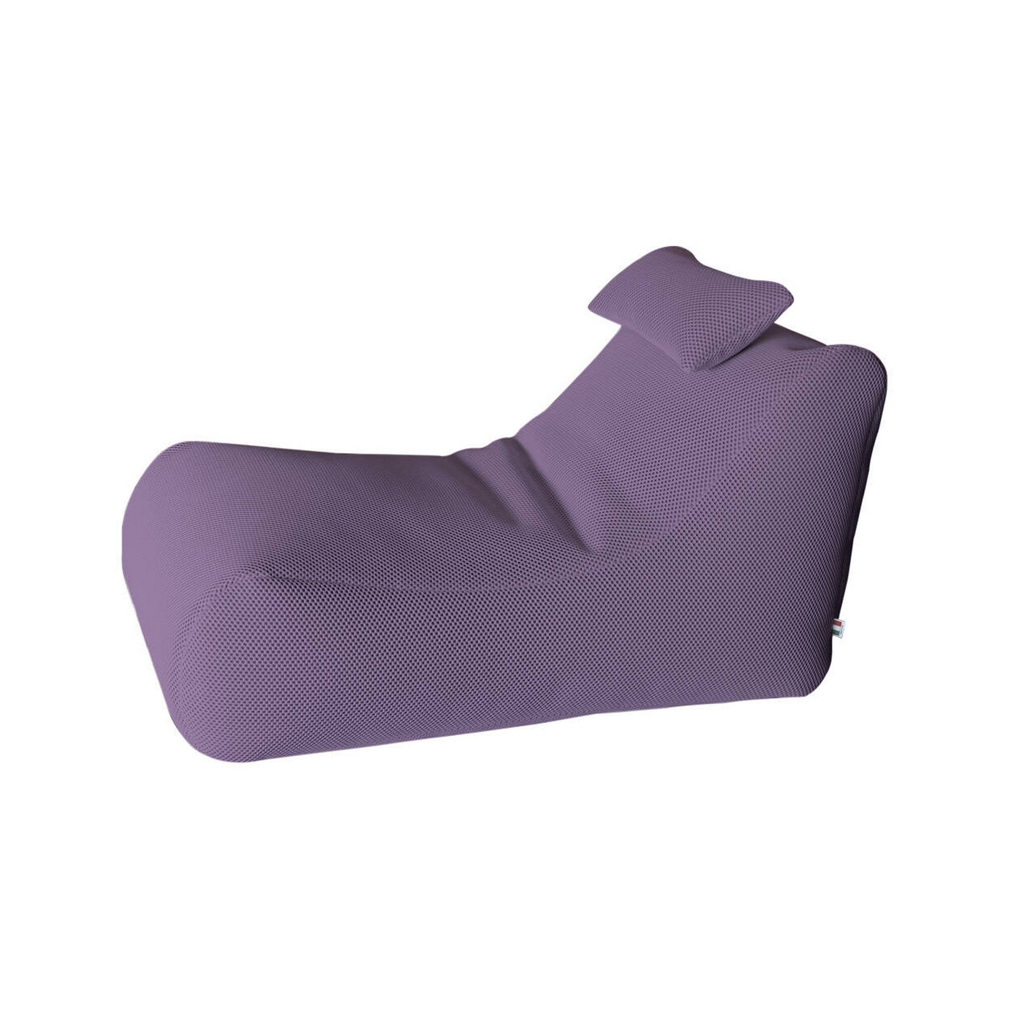 Pouf ??hck, Poltrona multiuso, Poltroncina sacco, Pouf poggiapiedi, Made in Italy, 70x120 h65 cm, Viola