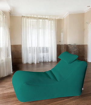 Pouf ??hck, Poltrona multiuso, Poltroncina sacco, Pouf poggiapiedi, Made in Italy, 70x120 h65 cm, Verde