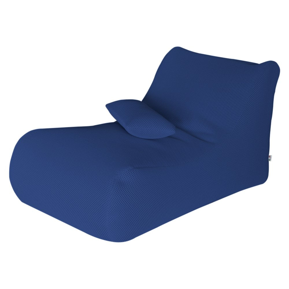 Pouf ??hck, Poltrona multiuso, Poltroncina sacco, Pouf poggiapiedi, Made in Italy, 70x120 h65 cm, Blu