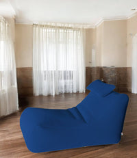 Pouf ??hck, Poltrona multiuso, Poltroncina sacco, Pouf poggiapiedi, Made in Italy, 70x120 h65 cm, Blu
