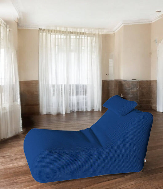 Pouf ??hck, Poltrona multiuso, Poltroncina sacco, Pouf poggiapiedi, Made in Italy, 70x120 h65 cm, Blu