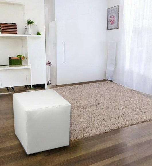 Pouf Accumoli, Poltrona multiuso, Poltroncina sacco, Pouf poggiapiedi, Made in Italy, 40x40 h42 cm, Bianco