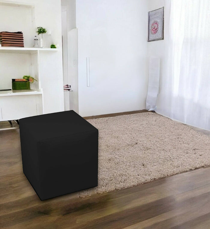 Pouf Accumoli, Poltrona multiuso, Poltroncina sacco, Pouf poggiapiedi, Made in Italy, 40x40 h42 cm, Nero