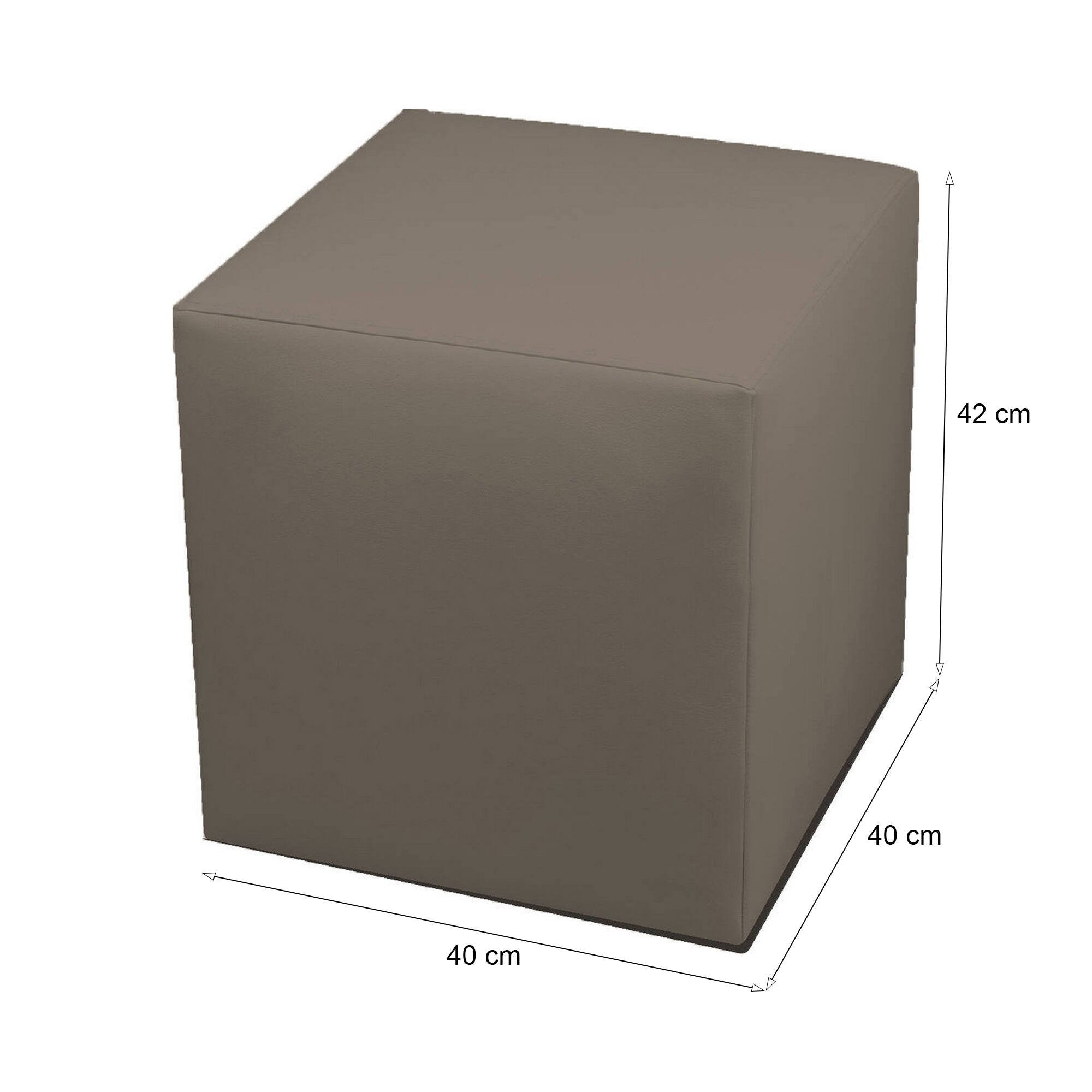 Pouf Accumoli, Poltrona multiuso, Poltroncina sacco, Pouf poggiapiedi, Made in Italy, 40x40 h42 cm, Tortora