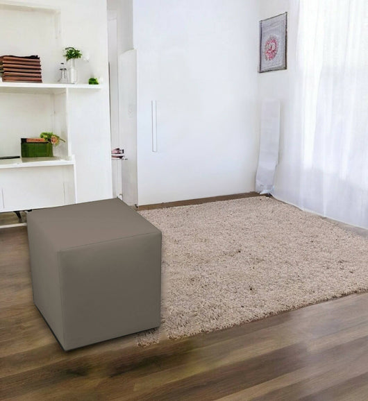 Pouf Accumoli, Poltrona multiuso, Poltroncina sacco, Pouf poggiapiedi, Made in Italy, 40x40 h42 cm, Tortora