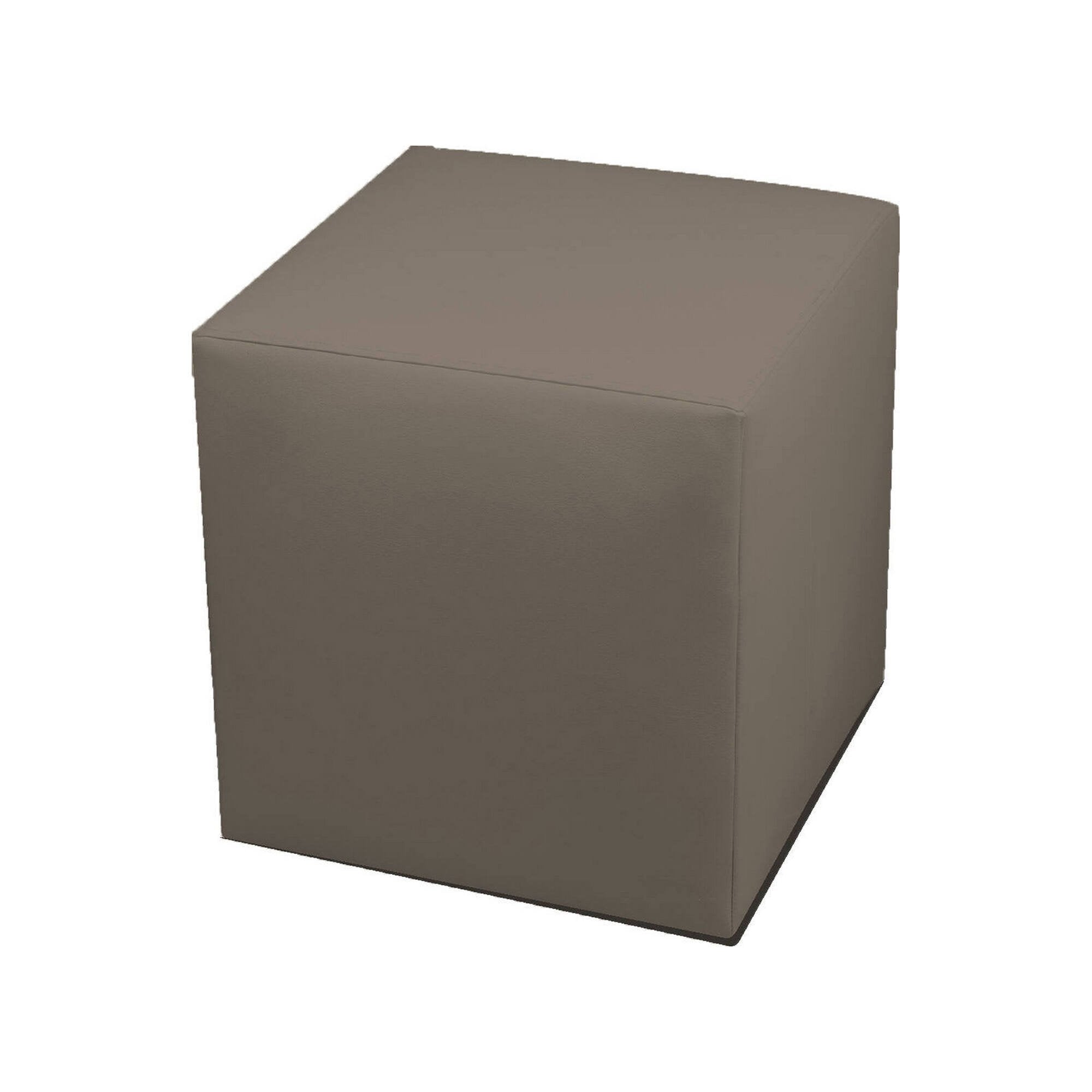 Pouf Accumoli, Poltrona multiuso, Poltroncina sacco, Pouf poggiapiedi, Made in Italy, 40x40 h42 cm, Tortora